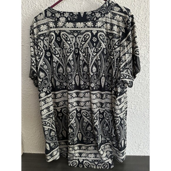 (2) NWT Voianlimo 3x Blouse Paisley Flowy Summer Vacation Boho Church Comfort - Picture 11 of 11
